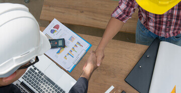 Animated image showing 2 contractors shaking hands