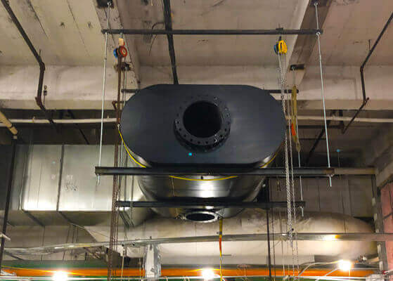 Close view of the large HVAC system project at General Services Administration – 26 Federal Plaza